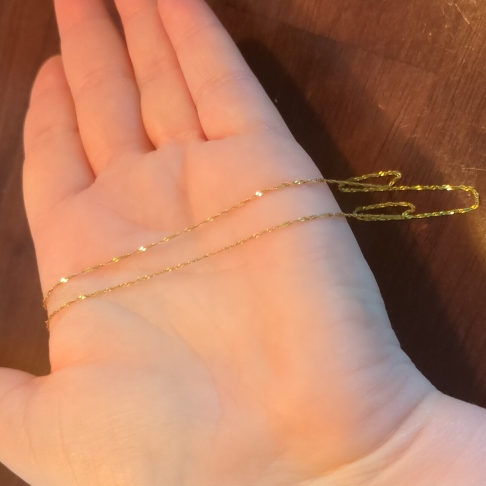 Dainty 10k yellow gold twist chain